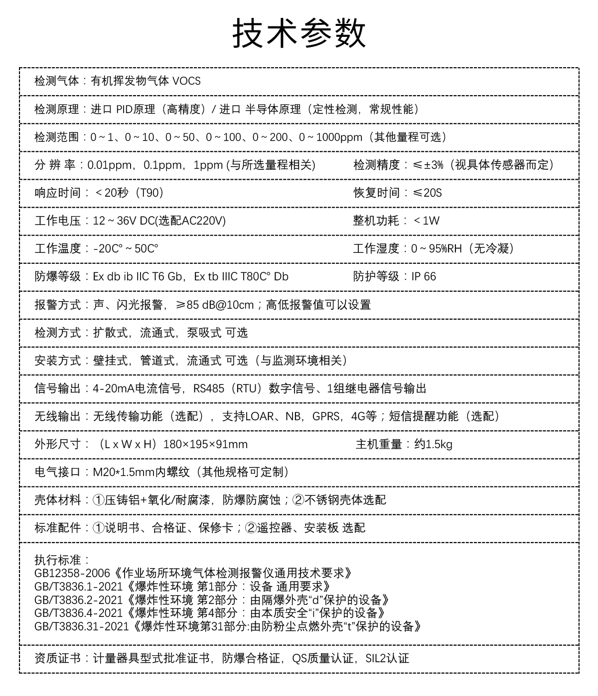 固定式VOC檢測儀